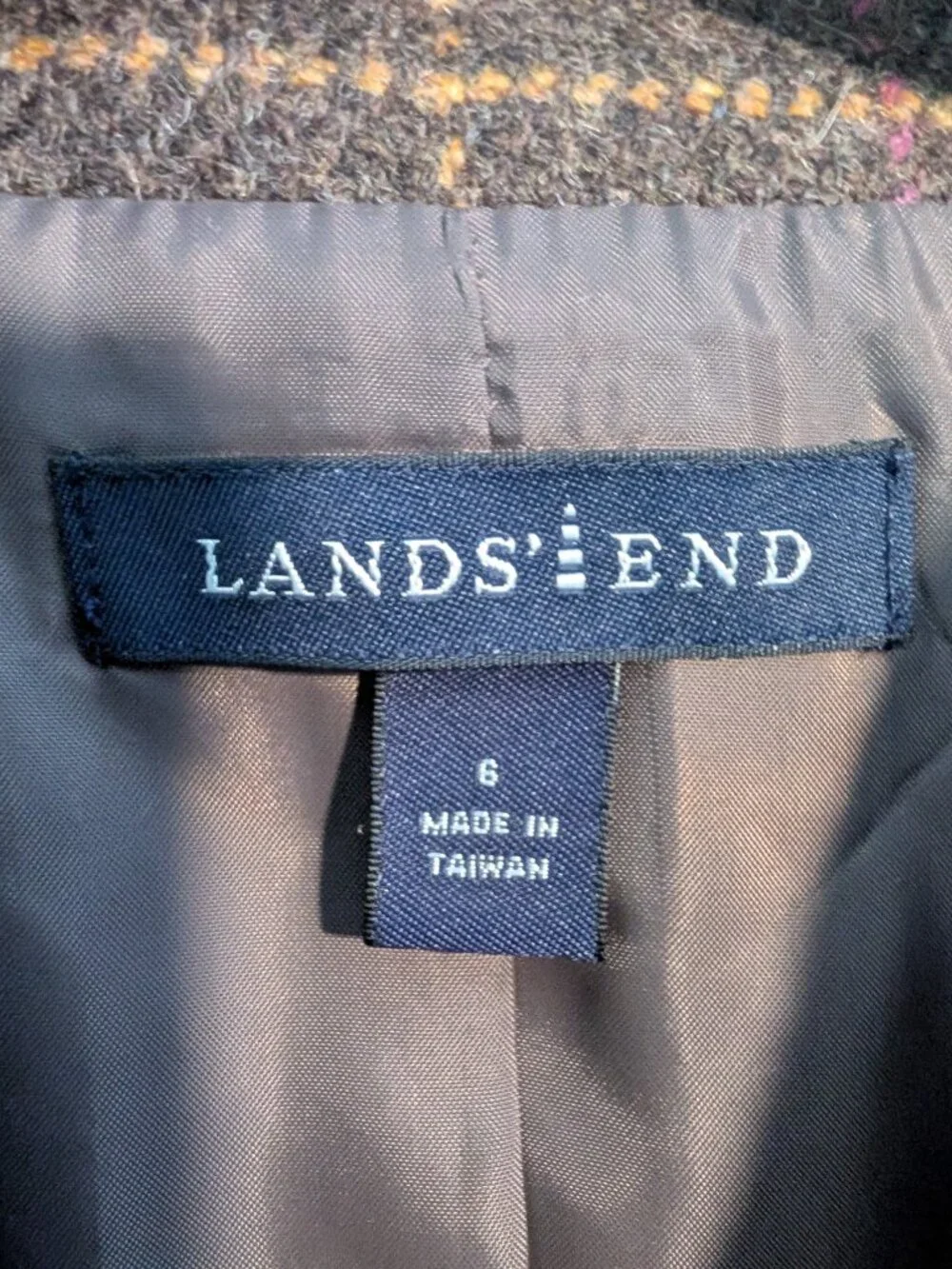 Lands' End Brown Wool Blazer Jacket